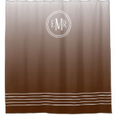 Brown Ombre Monogramme rideau de douche (Devant)