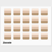 Brown Ombre Striped Vierkante Sticker (Vel)