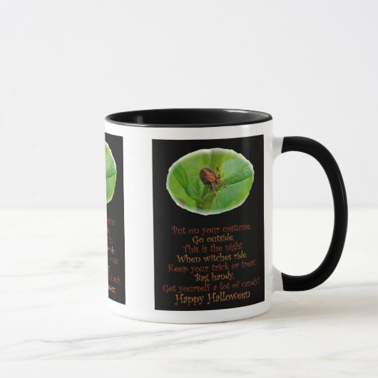 Brown Orange Araneus Halloween Mug (Droite)
