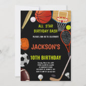 Brown Orange Black Sports Invitations Anniversaire (Devant)