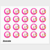 Brown+Orange+Chouette rose chaude autocollants (Feuille)