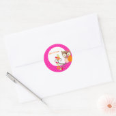 Brown+Orange+Chouette rose chaude autocollants (Enveloppe)