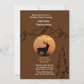 Brown Orange Deer Sunset Invitation Anniversaire (Devant)