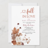 Brown Orange Wildflower Fall in Love Baby Shower Kaart (Voorkant)