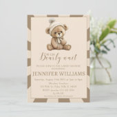 Brown ours en peluche garçon baby shower cartes d' (Debout devant)
