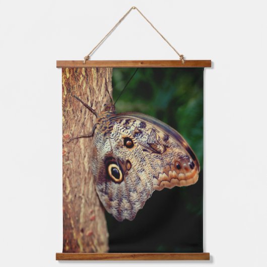 Brown Owl Butterfly Hangend Wandkleed (Voorkant)
