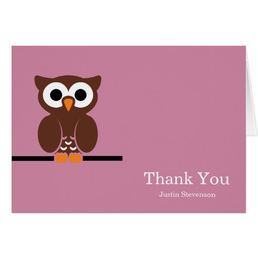 Brown Owl Girly Thank You (Devant horizontal)
