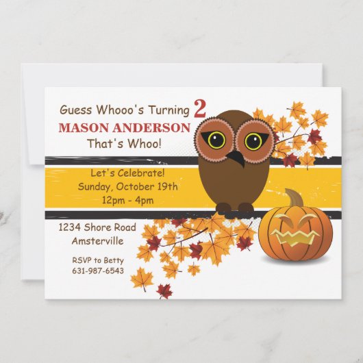 Brown Owl Invitation Kaart (Voorkant)