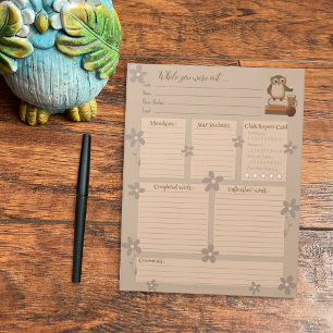 Brown Owl Substitute Report Notitieblok