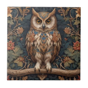 Brown Owl William Morris geïnspireerd Tegeltje