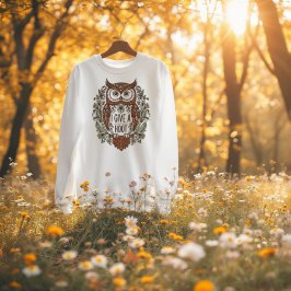 Brown owl with flowers design t-shirt