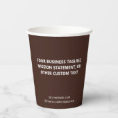 Brown Paper Cups Custom Company Logo Branded 8 oz Papieren Bekers (Achterkant)