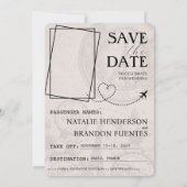 Brown Paris Passport Bewaar de datum Save The Date (Achterkant)