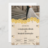 Brown Pastel Floral Faire-part de mariage (Devant / Derrière)