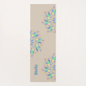 Brown Pastel Zen Flower Waterverf Mandala Yogamat (Achterkant)