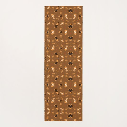 Brown patterned fabric featuring a symmetrical  yogamat (Achterkant)
