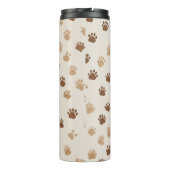 Brown Paw Pattern Thermal Tumbler Thermosbeker (Achterkant)
