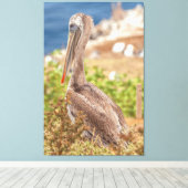 Brown Pelican Canvas Afdruk (Insitu (Houten vloer))