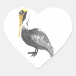 Brown Pelican Hart Sticker