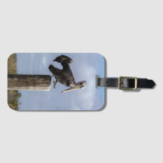 Brown Pelican Puzzle Bagagelabel