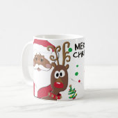 Brown Père Noël et Rudolph jouant Mug de Noël (Devant gauche)
