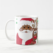 Brown Père Noël et Rudolph jouant Mug de Noël (Gauche)