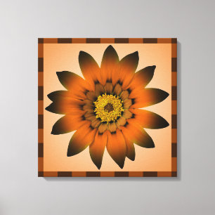 Brown Pérou OEuvre à fleurs - Toile enveloppée