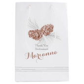 Brown pin cône dessin mariage cadeau sac cadeau (Devant)