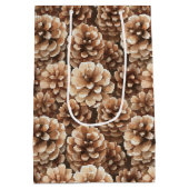 Brown Pine Cones Nature Birthday Medium Cadeauzakje (Achterkant)