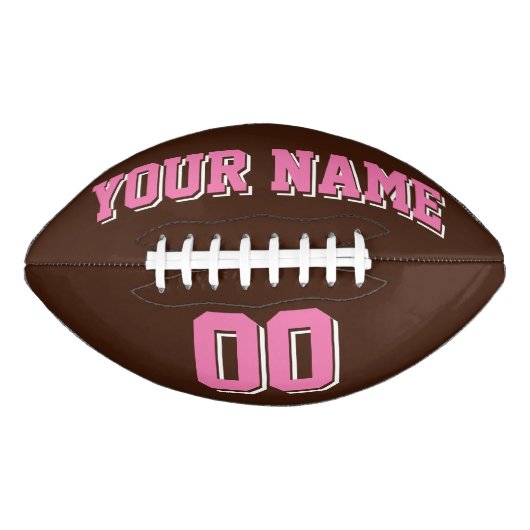 BROWN PINK EN WHITE Custom Football (Voorkant)