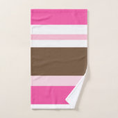 Brown & Pink White Stripe Bathroom Towel Sets  (Serviette à main)