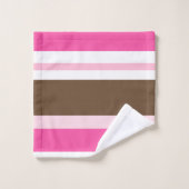 Brown & Pink White Stripe Bathroom Towel Sets  (Gant de toilette)