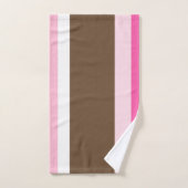 Brown & Pink White Stripe Bathroom Towel Sets (Serviette à main)