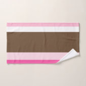 Brown & Pink White Stripe Bathroom Towel Sets (Serviette à main)