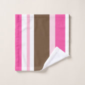 Brown & Pink White Stripe Bathroom Towel Sets Bad Handdoek (Wasdoekje)