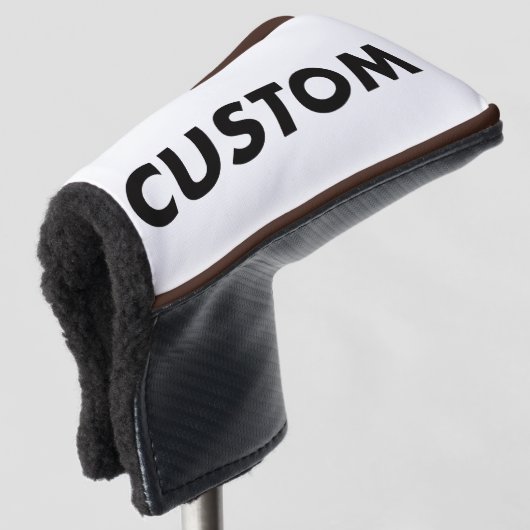 BROWN Piping Custom Golf Putter Headcover Blank (3/4 voorkant)