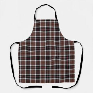Brown Plaid All-Over Print Apron Schort