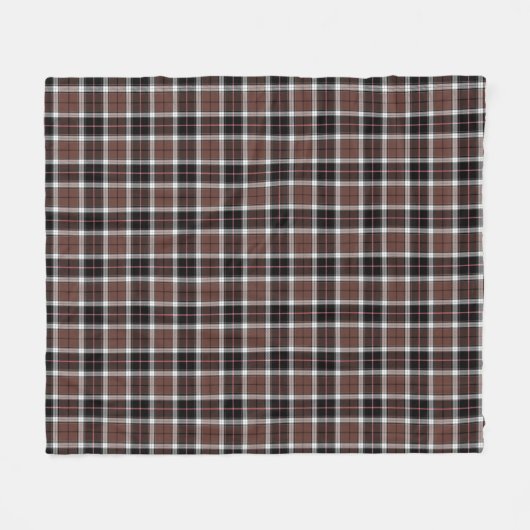 Brown Plaid Fleece Blanket (Voorkant (Horizontaal))