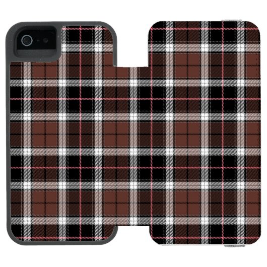 Brown Plaid Incipio iPhone Portemonnee Hoesje (Agenda Open)