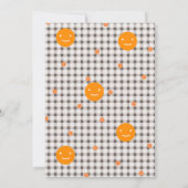 Brown Plaid & Orange Dots Baby Shower Invitation (Dos)