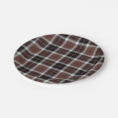 Brown Plaid Papieren Bordje (Gekanteld)