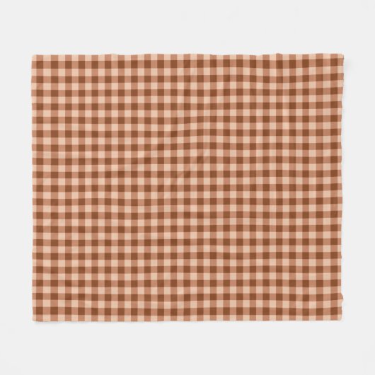 Brown Plaid Pattern Simple Rustic Gingham Fleece Deken (Voorkant (Horizontaal))