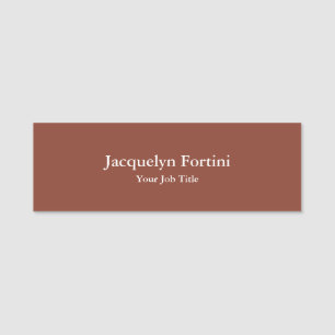 Brown Plain Elegant Modern minimalist Naamplaatje