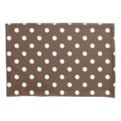 Brown Polka Dot Kussensloop (Voorkant-Links)