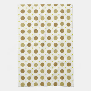 Brown Polka Dot Retro Design Kitchen Towel Theedoek