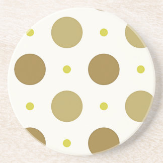 Brown Polka Dot Retro Design Sandstone Onderzetter