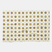 Brown Polka Dot Retro Design Serviette de cuisine (Horizontal)