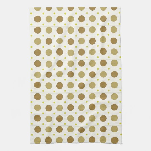 Brown Polka Dot Retro Design Serviette de cuisine (Vertical)
