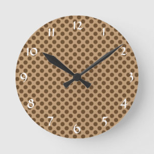 Brown Polka Dot Ronde Klok