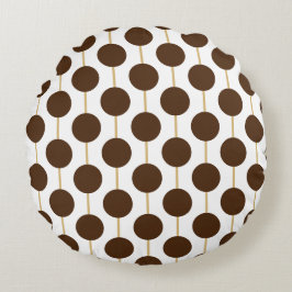 Brown Polka Dots Rond Kussen